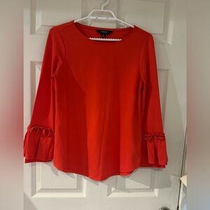 IMNYC (Isaac Mizrahi New York) long-sleeved red blouse
